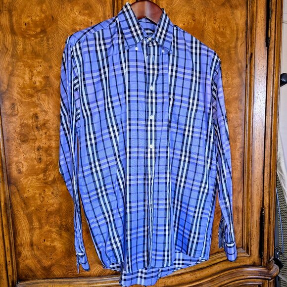 Burberry (M-L) Blue shirt - Picture 1 of 5